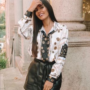 Zara Chain Print Shirt/Blouse